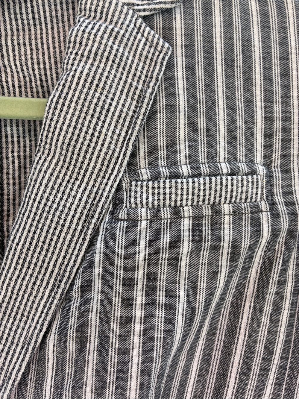 Nautical Coastal Preppy Navy Academia Striped Cotton Blazer Belt Sz 6 Worn 1x - Picture 5 of 5